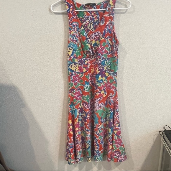 Lauren Ralph Lauren bright colored surplice front dress size xsmall - Picture 1 of 8